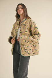 Piper Floral Print Sherpa Jacket