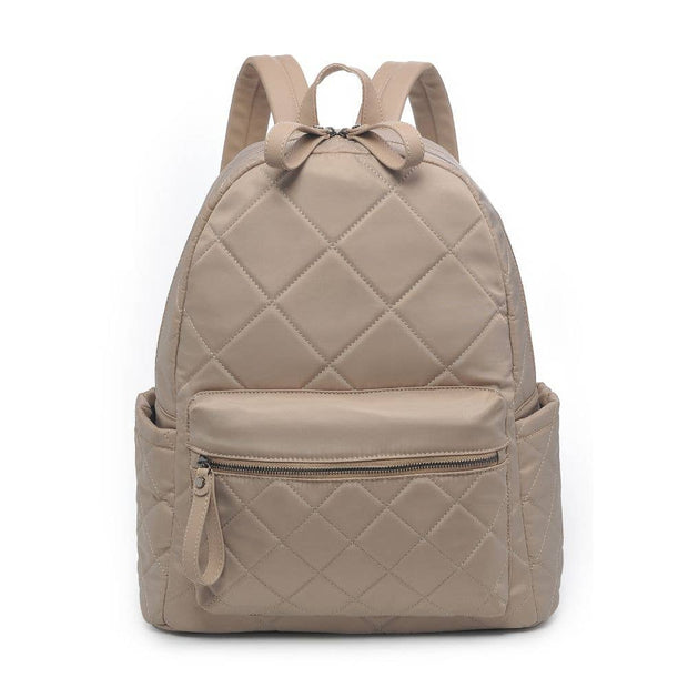 Emma Quilted Backpack: Nude