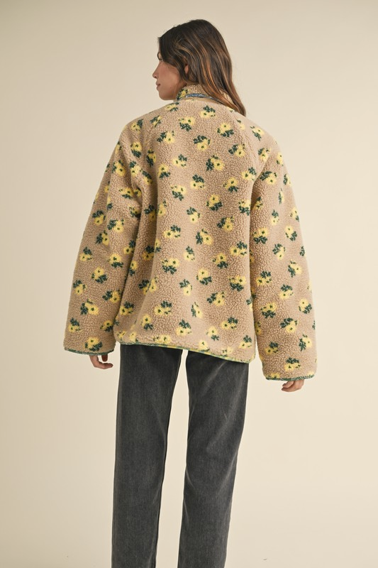 Piper Floral Print Sherpa Jacket