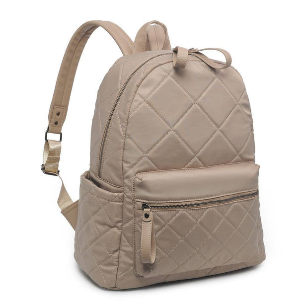 Emma Quilted Backpack: Nude