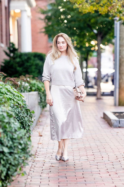 Willow Slip Dress and Sweater - Pewter