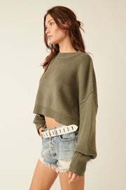 Easy Street Crop Pullover - Black