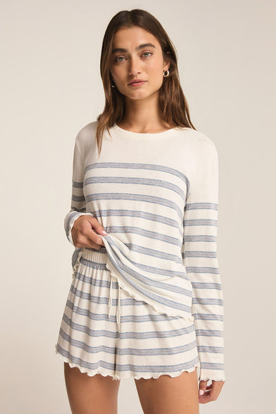 Hometown Stripe LS Top - Vanilla Ice