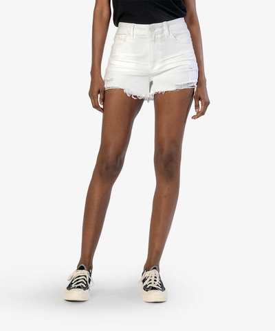 Jane High Rise Long Short - Optic White