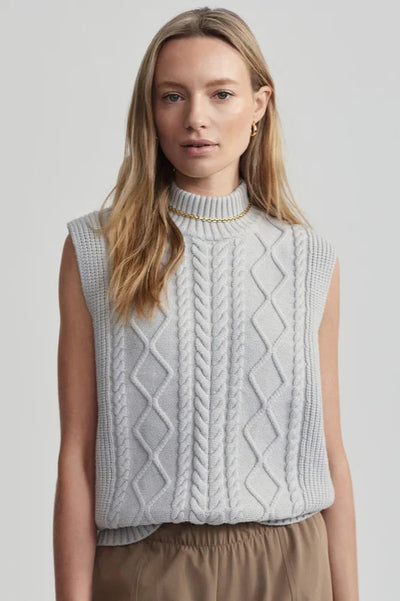 Joilette Roll Neck Vest - Harbor Mist