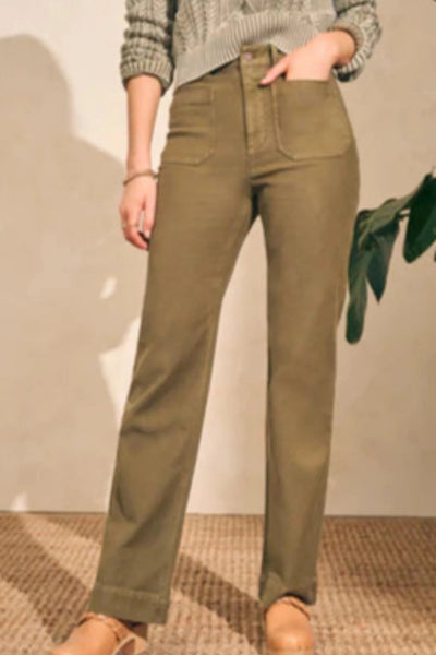 Stretch Terry Patch Pocket Pants - Military Olive