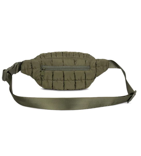 Isabella Quilted Belt Bag- Olive