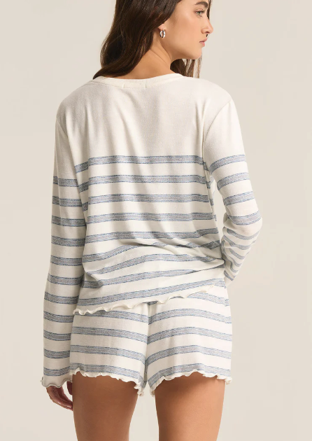 Hometown Stripe LS Top - Vanilla Ice