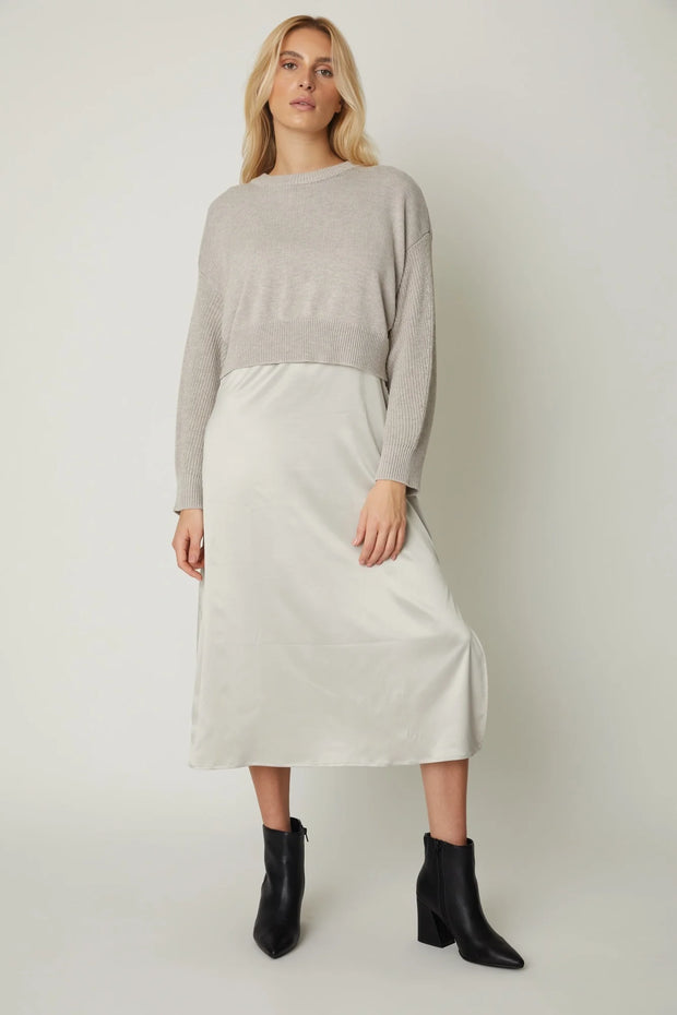 Willow Slip Dress and Sweater - Pewter