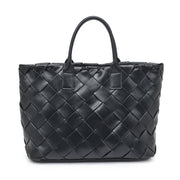 Adeline Woven Tote: Black