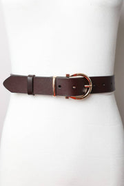 Chic Horseshoe Gold Buckle Belt : Brown