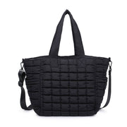 Dreamer - Quilted Puffer Nylon Tote: Black