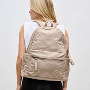 Emma Quilted Backpack: Nude