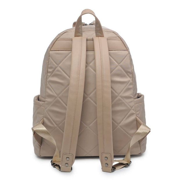 Emma Quilted Backpack: Nude