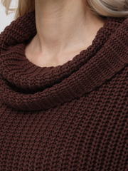 Cate Sleeveless Turtleneck Sweater - Shaved Chocolate