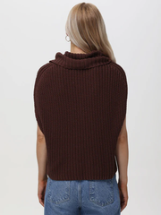 Cate Sleeveless Turtleneck Sweater - Shaved Chocolate