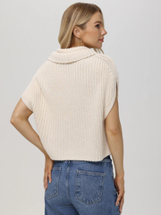 Cate Sleeveless Turtleneck Sweater - Cream