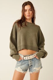 Easy Street Crop Pullover - Black