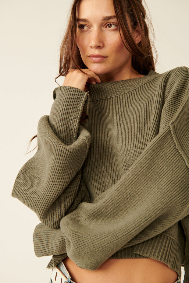 Easy Street Crop Pullover - Moonglow