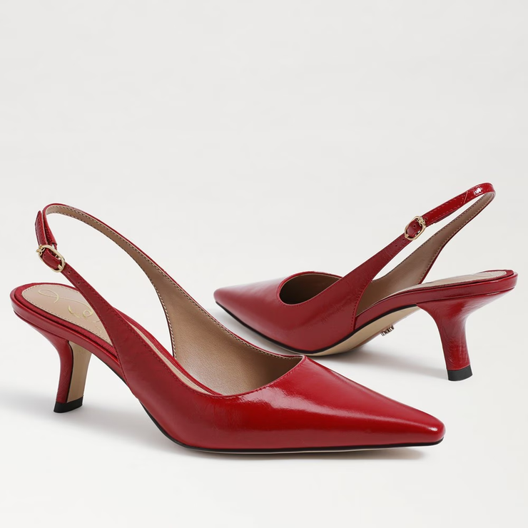 Bianka Slingback Pump- Deep Scarlett