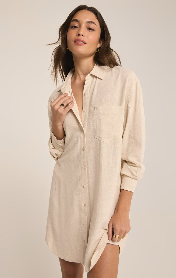 Dover Linen Dress - Flax