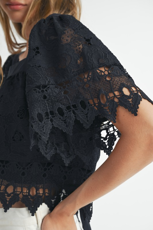 Tessa Lace Top - Black