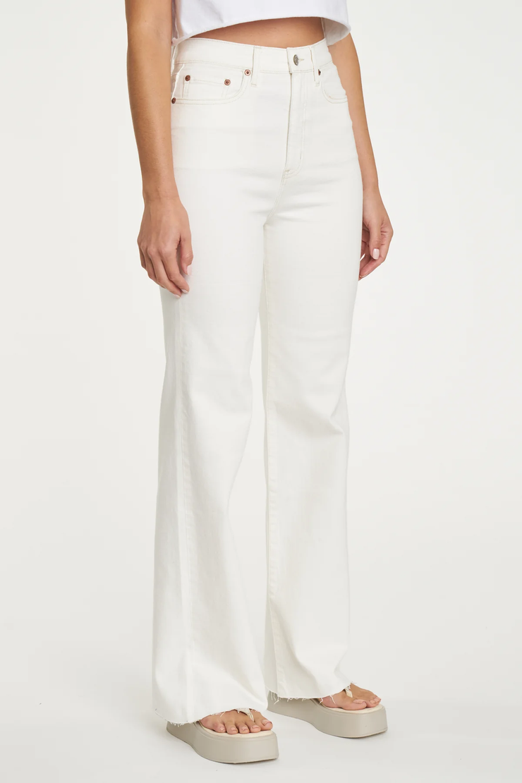 Riley High Rise Wide Leg Denim - Cream