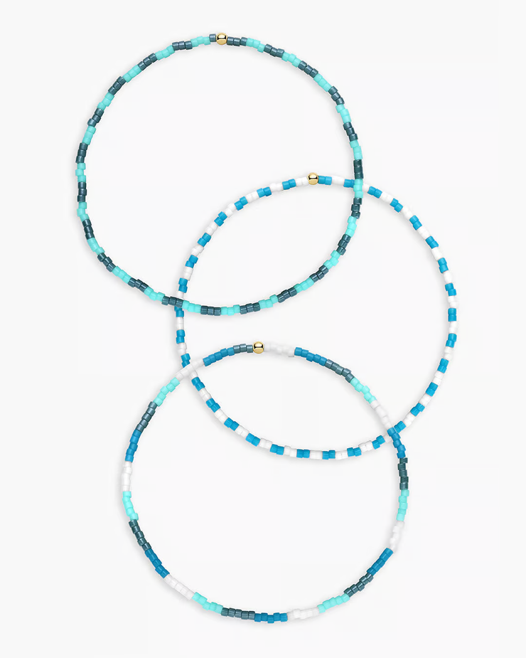 Gigi Stripe Bracelet Set- Laguna