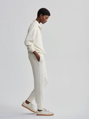 Hawley Half Zip Sweatshirt - Ivory Marl Flec