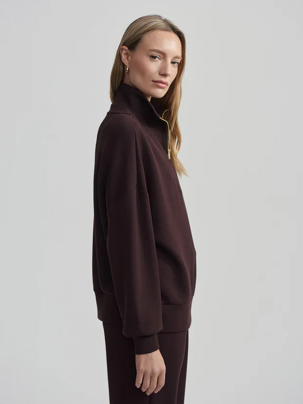 Hawley Half Zip Sweatshirt - Coffee Bean