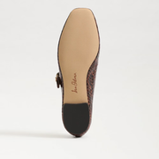 Machaela Mary Jane Flat- Brown Python Embossed Leather