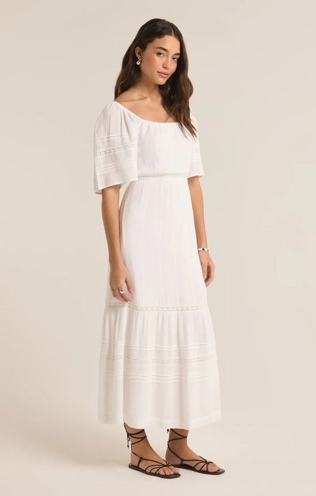Poppy Midi Dress - White
