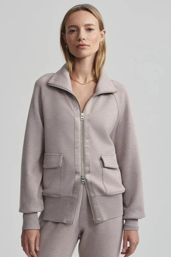 Roxbury Zip Though - Taupe Marl