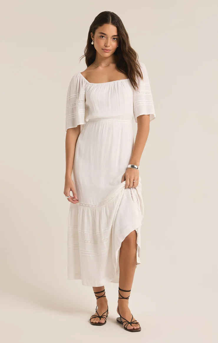 Poppy Midi Dress - White