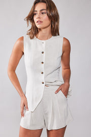 Orla Sleeveless Button Down Line Vest