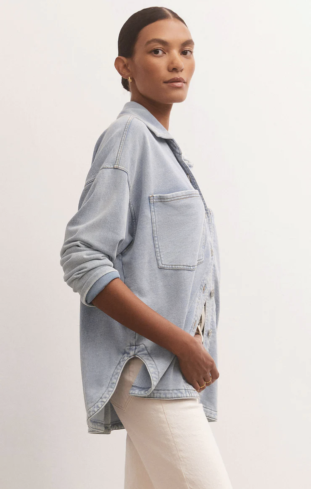 Denim All Day Knit Jacket - Washed Indigo