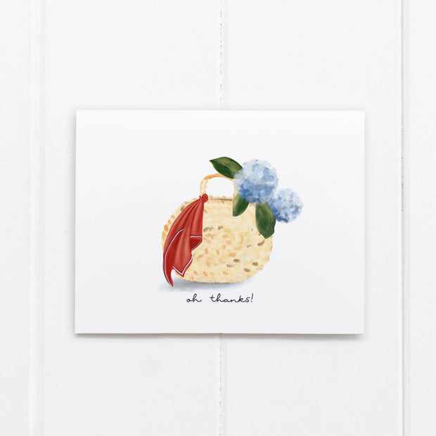 Oh Thanks! Hydrangeas Rattan Bag Card